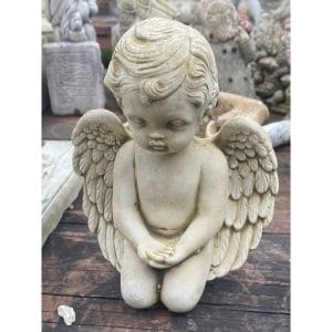 Cherub Holding Hands Concrete Angel Statue 0338