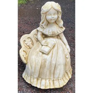 Girl in Chair Concrete Statue 0246