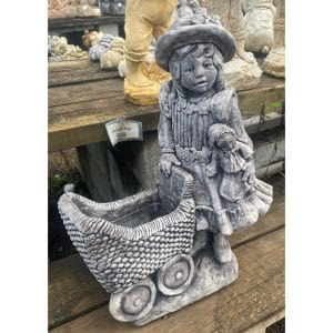 Girl with Pram Concrete Statue 0325