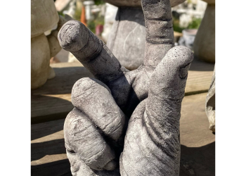 Tennis Ball Hand Concrete Statue 0286