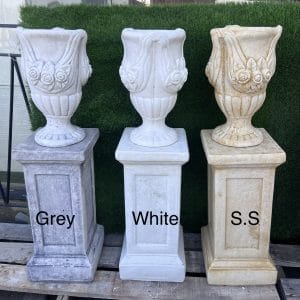 Rose Concrete Urn