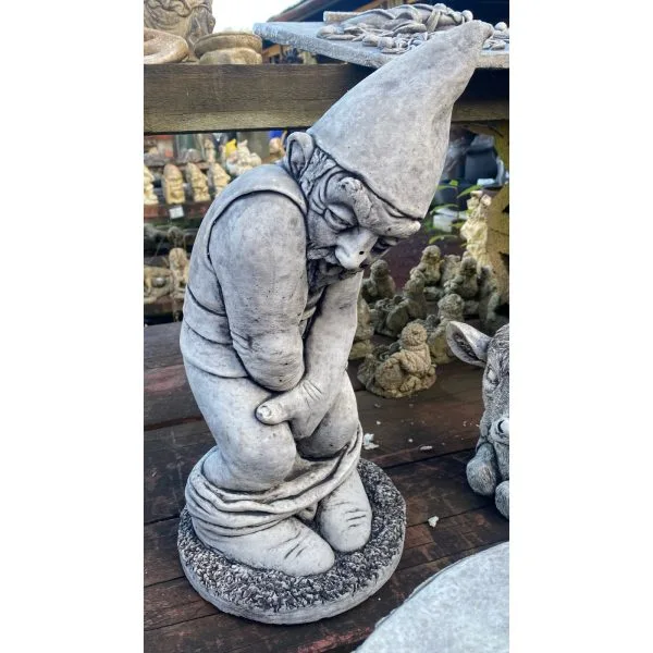 Al Doon Cheeky Pants Down Concrete Gnome Statue 9505