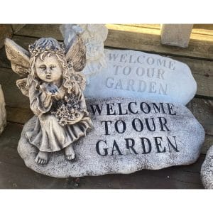 Welcome to Our Garden Fairy Concrete Statue 1250
