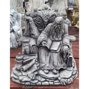 Merlin in Chair Concrete Statue 0333