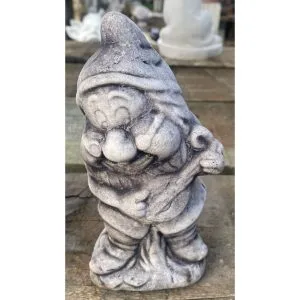 Gnome with Violin Concrete Statue 0340