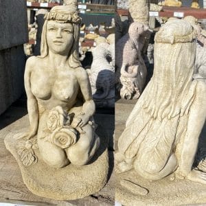 Fairy with Roses Concrete Statue 0271
