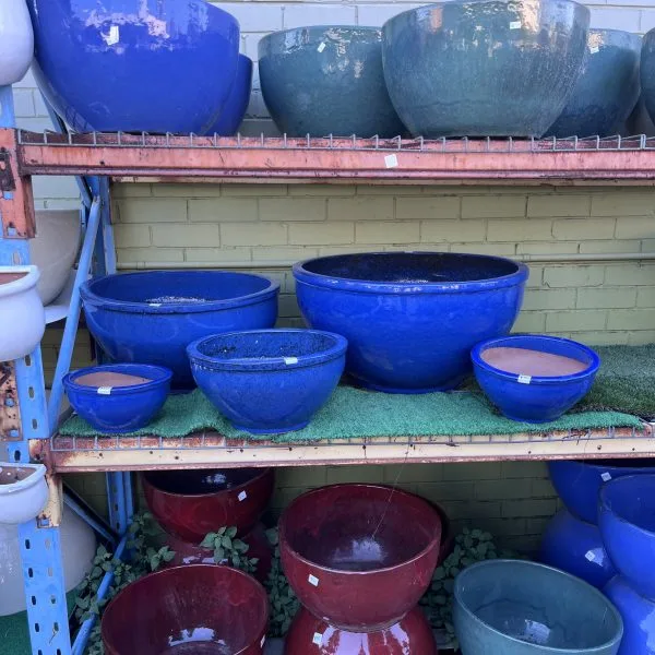 Large Bowl Glazed Garden Planter - Image 2