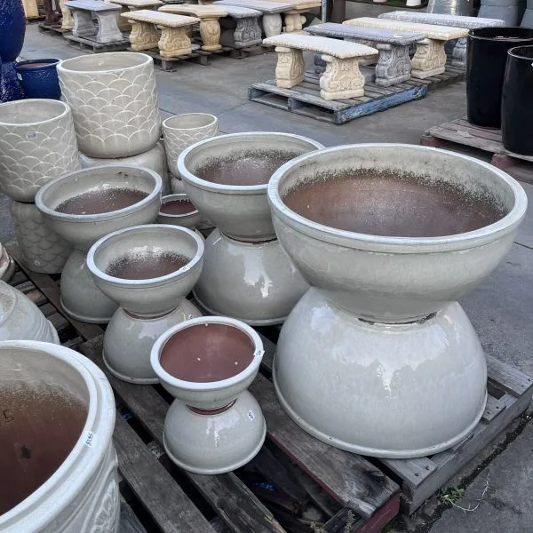 Large Bowl Glazed Garden Planter - Image 6