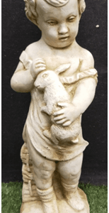 Boy with Rabbit Concrete Statue 0221