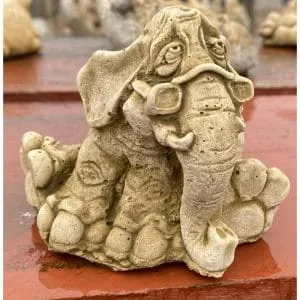 Elephant with Glasses Small Concrete Statue 0143