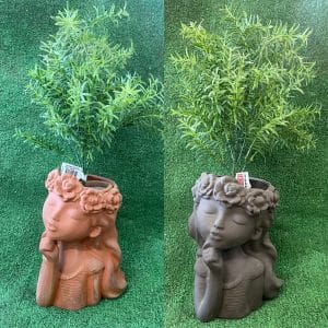 Terracotta Head Pot - Flowers