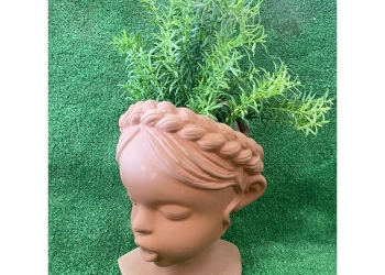 Terracotta Head Planter – Braids