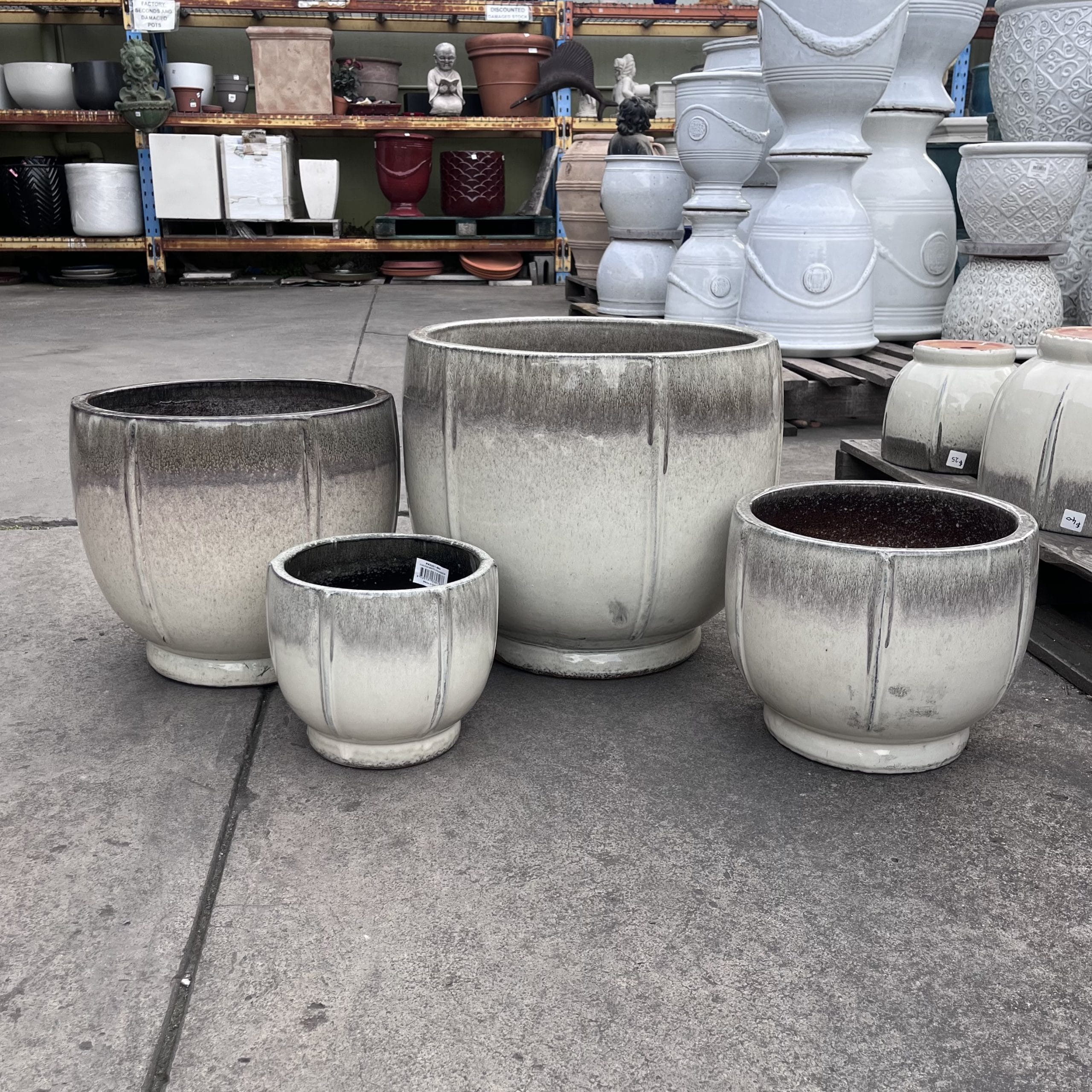 Fog Egg Glazed Garden Pot