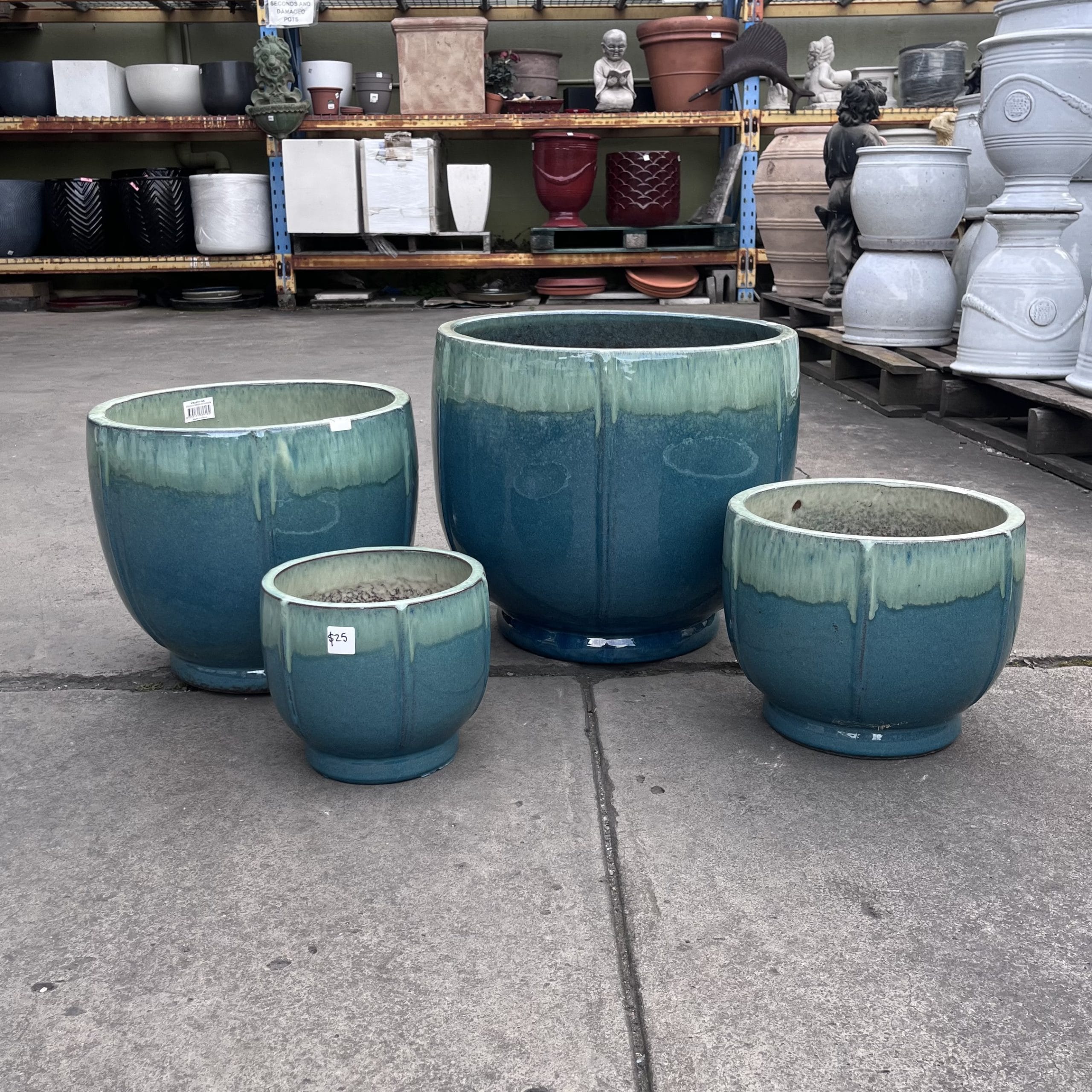 Fog Egg Glazed Garden Pot - Image 2