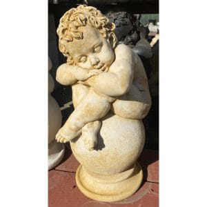 Cherub on Ball Large Concrete Angel 1344