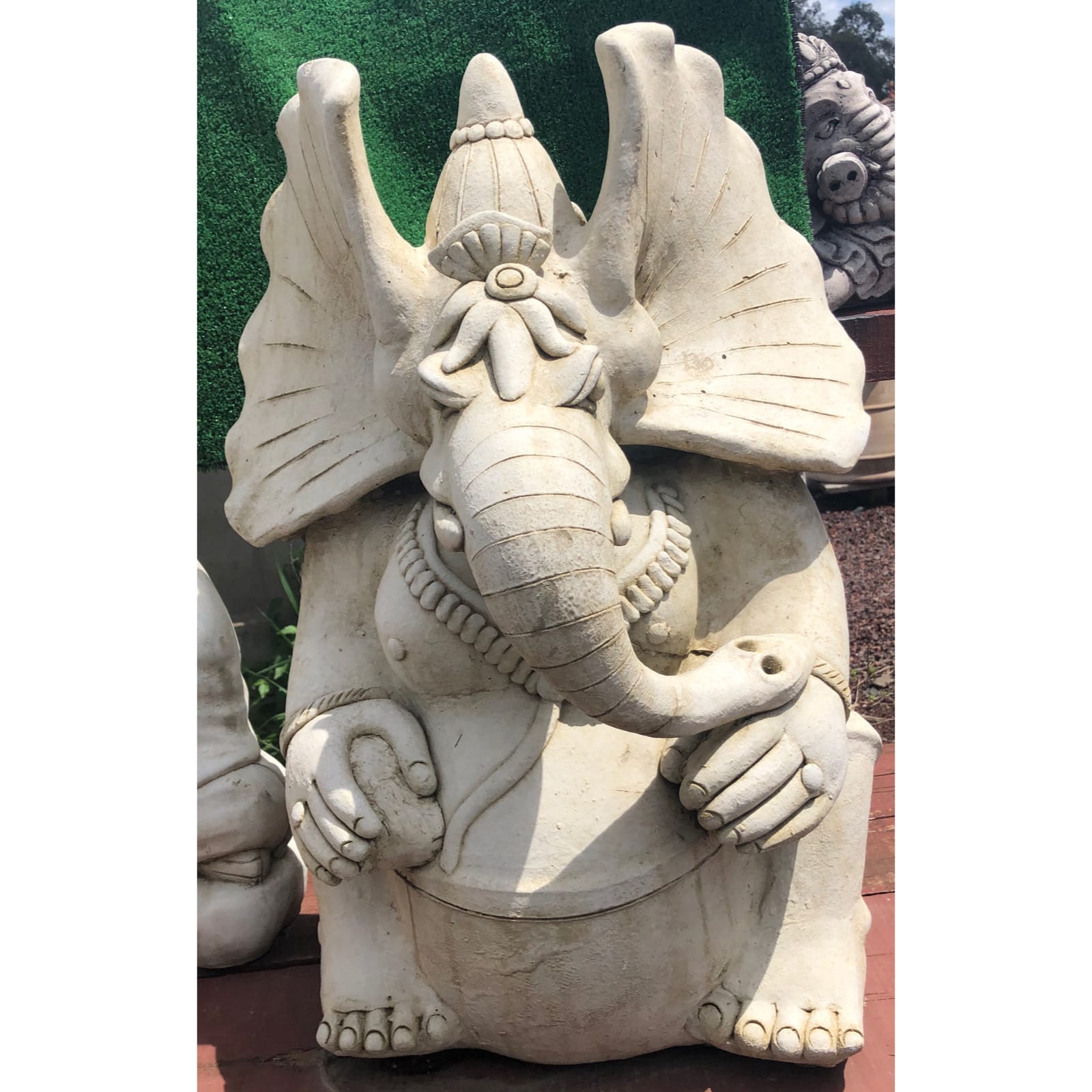 Indian Ganesh XL Concrete Statue 1451 - Image 2