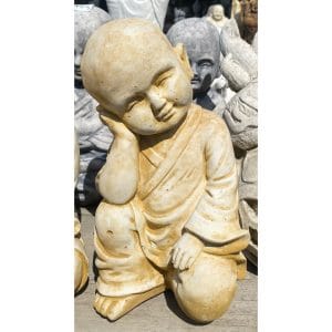 Tibet Monk Kneeling Mini Concrete Statue 1464