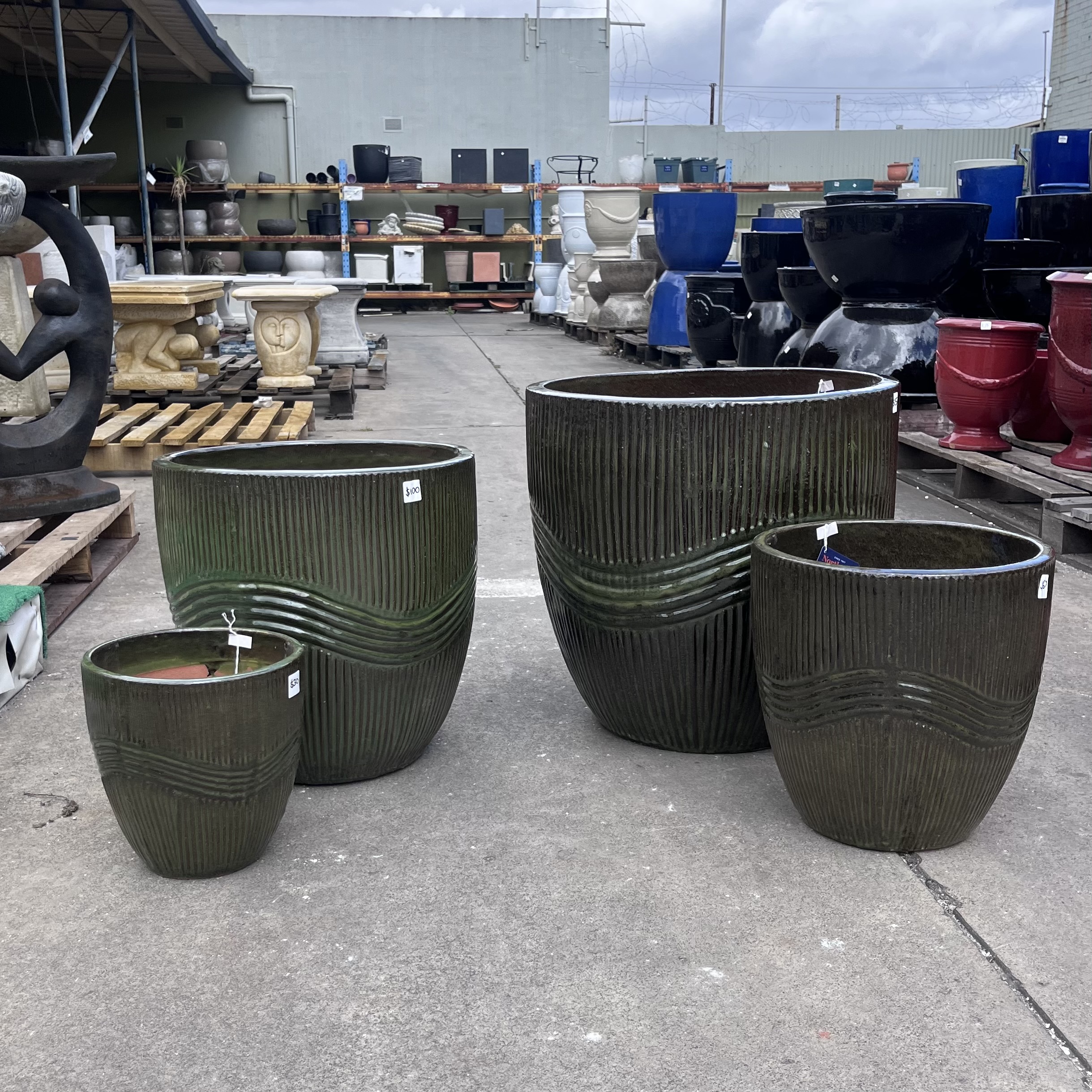 Lily Egg Glazed Garden Pot