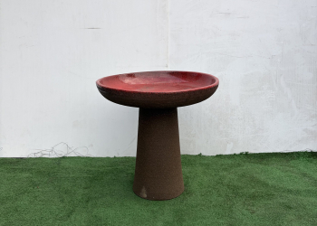 Graphite Mondo Glazed Birdbath (On Sale)
